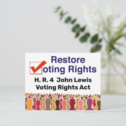 HR4 John Lewis Voting Rights Act Postkarte (Stehend Vorderseite)