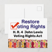 HR4 John Lewis Voting Rights Act Postkarte (Vorne/Hinten)