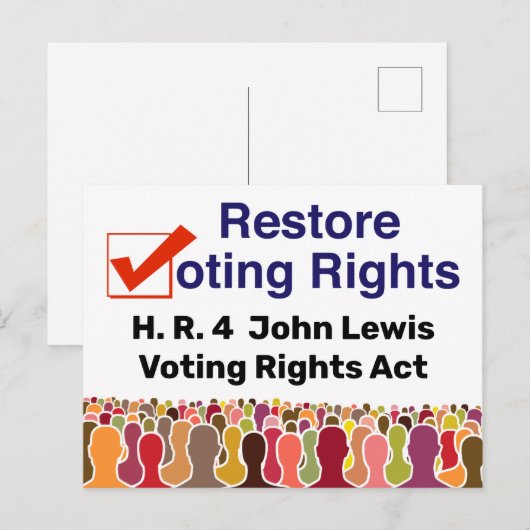 HR4 John Lewis Voting Rights Act Postkarte (Vorne/Hinten)