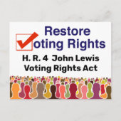 HR4 John Lewis Voting Rights Act Postkarte (Vorderseite)