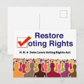 HR4 John Lewis Voting Rights Act Postkarte (Vorne/Hinten)