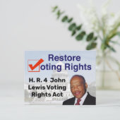 HR4 John Lewis Voting Rights Act Postkarte (Stehend Vorderseite)