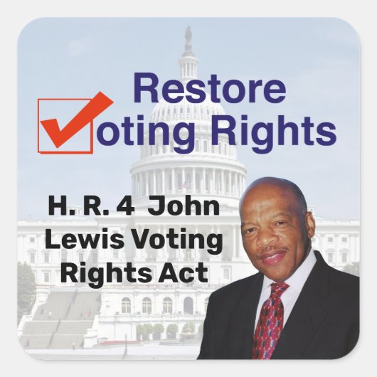 HR4 John Lewis Voting Rights Act Quadratischer Aufkleber (Vorderseite)
