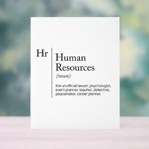 HR Definition-Wörterbuch Acrylschild