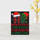 Hr Knows If You've Been Bad Or Good Funny Christma Karte (Gelbe Blume)