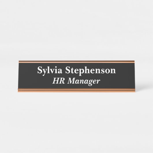 HR Manager Black Schreibtischnamensplakette (Vorderseite )