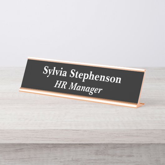 HR Manager Black Schreibtischnamensplakette (Vorderseite )