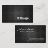 HR Manager Cool Black Metal Einfachheit Visitenkarte (Vorne/Hinten)