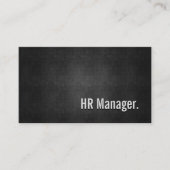 HR Manager Cool Black Metal Einfachheit Visitenkarte (Vorderseite)