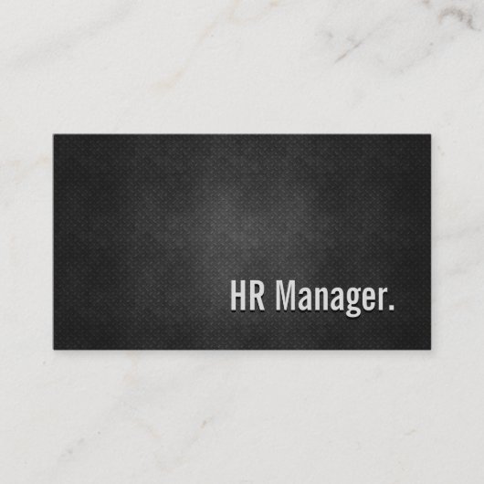 HR Manager Cool Black Metal Einfachheit Visitenkarte (Vorderseite)