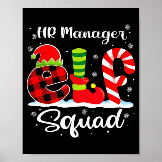 Hr Manager Elf Squad Christmas Recruiter Matching  Poster (Vorne)