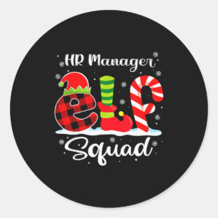Hr-Manager-Elfen-Team-Weihnachten-Recruiter-Matchi Runder Aufkleber