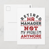 HR Manager Not My Problem Anymore Postkarte (Vorne/Hinten)