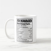 HR Manager Nutritional Facts Funny Office Gift Kaffeetasse (Links)