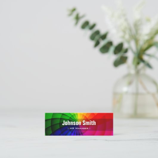 HR-Manager - Radialschleiffarben Mini Visitenkarte (Stehend Vorderseite)