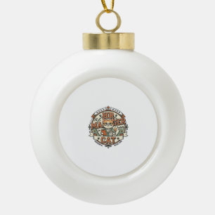 HR-Managerin Katze HR-Managerin Katze Vintage-Vekt Keramik Kugel-Ornament