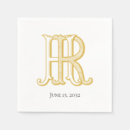 HR Monogram oder RH Monogram Napkins Serviette