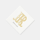 HR Monogram oder RH Monogram Napkins Serviette (Ecke)