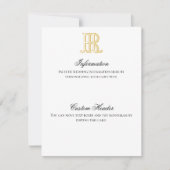 HR Monogramm- oder RH-Monogramm-Informationskarte Einladung (Vorderseite)