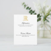HR Monogramm- oder RH-Monogramm-Informationskarte Einladung (Stehend Vorderseite)