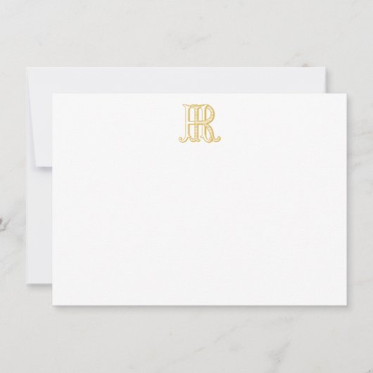 HR Monogramm- oder RH-Monogramm-Notecards Mitteilungskarte (Vorderseite)