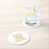 HR Monogramm- oder RH-Monogramm-Untersetzer Runder Pappuntersetzer (Vor Ort)