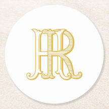 HR Monogramm- oder RH-Monogramm-Untersetzer