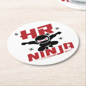 HR Ninja Human Resources Runder Pappuntersetzer (Angewinkelt)