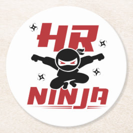 HR Ninja Human Resources Runder Pappuntersetzer