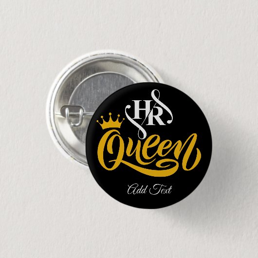 HR Queen Human Resources Women Button (Vorne & Hinten)