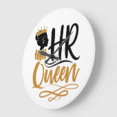 HR Queen Human Resources Women Große Wanduhr (Winkel)