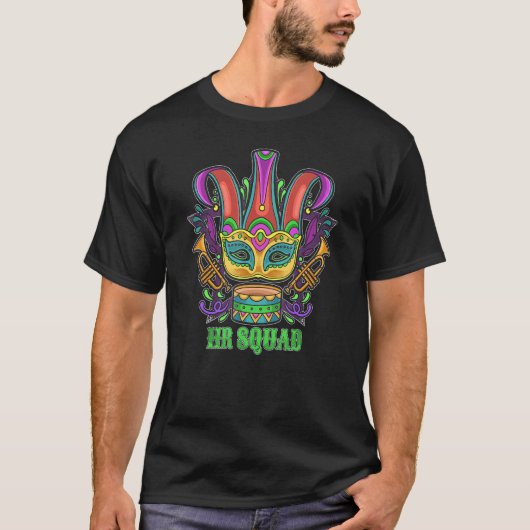 HR Squad Mardi Gras Kostüm Personalressourcen T-Shirt (Vorderseite)