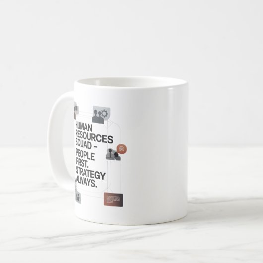 HR Squad – People First. Strategy Always. Kaffeetasse (Vorderseite Links)