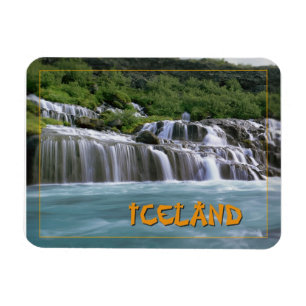 Hraunfossar fällt Island Magnet