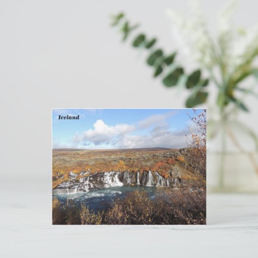 Hraunfossar, Island (B) Postkarte (Stehend Vorderseite)