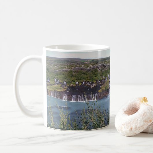 Hraunfossar Kaffeetasse (Mit Donut)