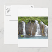 Hraunfossar Postkarte (Vorne/Hinten)