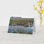 Hraunfossar Wasserfall in Island Grußkarte Karte (Gelbe Blume)