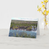 Hraunfossar Wasserfall in Island Grußkarte Karte (Gelbe Blume)