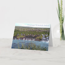 Hraunfossar Wasserfall in Island Grußkarte