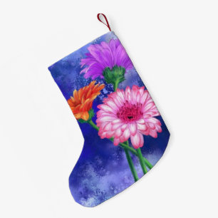 hree Color Gerberas Christmas Stocking Kleiner Weihnachtsstrumpf