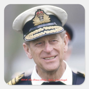 HRH Der Prinz Philip, Herzog von Edinburgh Quadratischer Aufkleber