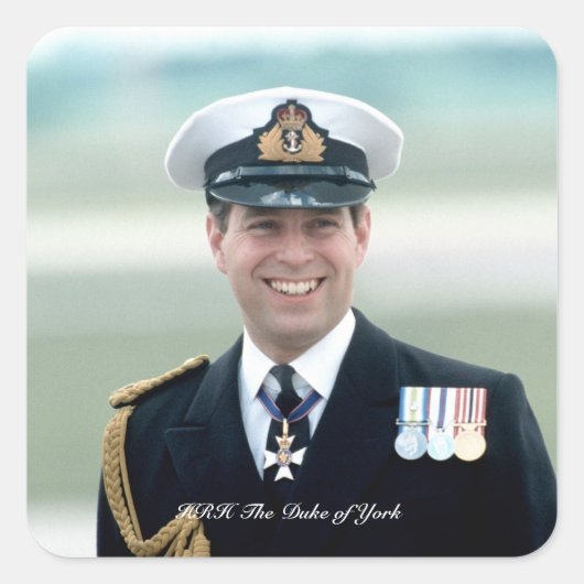 HRH Prince Andrew Quadratischer Aufkleber (Vorderseite)