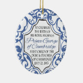 HRH Prince George Blue/White Scroll Keramikornament (Rechts)