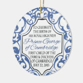 HRH Prince George Blue/White Scroll Keramikornament (Links)