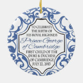 HRH Prince George Blue/White Scroll Keramikornament (Hinten)