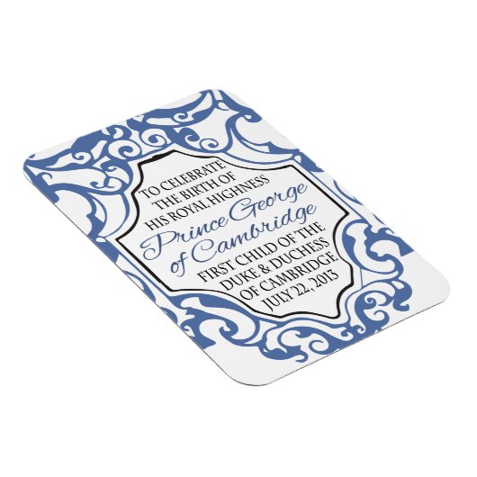 HRH Prince George Blue/White Scroll Magnet (Rechte Seite)