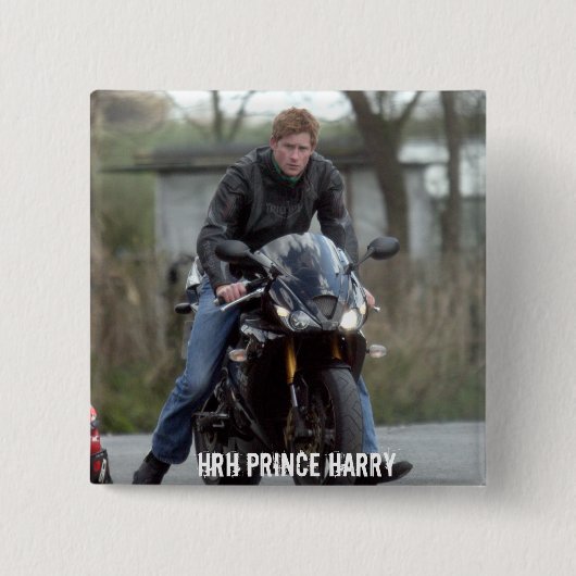 HRH Prince Harry Motorrad Button (Vorderseite)