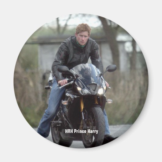 HRH Prince Harry Motorrad Magnet (Vorne)