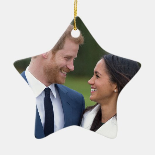 HRH Prince Harry und Meghan Markle Royal Wedding Keramik Ornament (Vorne)